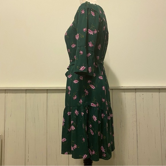 NWT Girls 14 XL Old Navy Green Floral Long Sleeve Dress - Picture 4 of 15